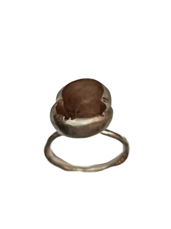 Bague big nénuphar argent intérieur or rose Yonka-2-S-SM-GP Rosa maria Jewellery bijoux online boutique strasbourg 