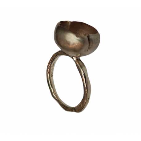 Bague big nénuphar argent intérieur or rose Yonka-2-S-SM-GP Rosa maria Jewellery bijoux online boutique strasbourg 