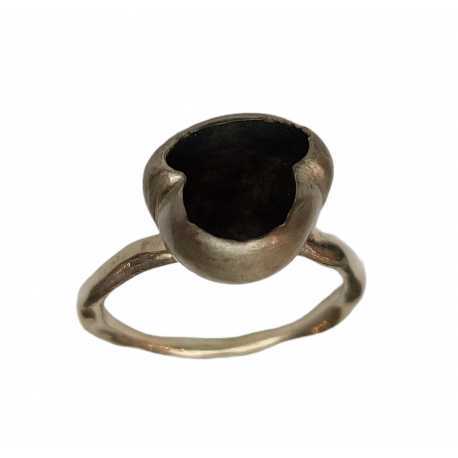 Bague petit nénuphar argent noir oxydé intérieur yonka 1 Rosa maria femme bijoux online boutique strasbourg france 