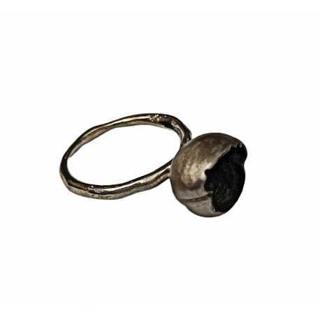 Bague petit nénuphar argent noir oxydé intérieur yonka 1 Rosa maria femme bijoux online boutique strasbourg france 