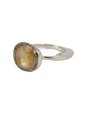 Bague Begum cadre quartz golden rutilé cerclé diamants cognac Rosa maria Jewellery femme ring strasbourg boutique online