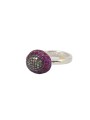 Bague Carrie cadre ovale pavé diamants gris cerclé 2 rangées rubis rosa maria femme bijoux strasbourg boutique online
