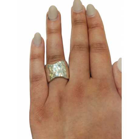 Bague Cao anneau large asy argent 1 diamant gris Rosamaria Jewellery femme ring strasbourg boutique france online mode