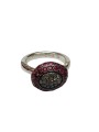 Bague Carrie cadre ovale pavé diamants gris cerclé 2 rangées rubis rosa maria femme bijoux strasbourg boutique online