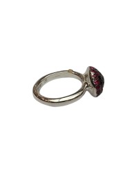 Bague Carrie cadre ovale pavé diamants gris cerclé 2 rangées rubis rosa maria femme bijoux strasbourg boutique online