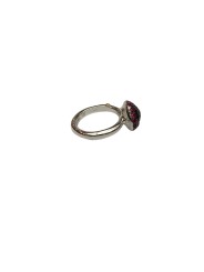 Bague Carrie cadre ovale pavé diamants gris cerclé 2 rangées rubis rosa maria femme bijoux strasbourg boutique online
