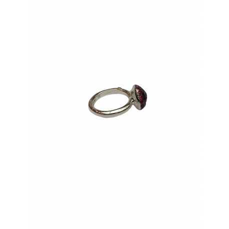 Bague Carrie cadre ovale pavé diamants gris cerclé 2 rangées rubis rosa maria femme bijoux strasbourg boutique online