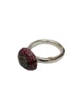 Bague Carrie cadre ovale pavé diamants gris cerclé 2 rangées rubis rosa maria femme bijoux strasbourg boutique online