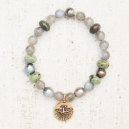 Bracelet Spirit Glade bronze Labradorite perle tahiti turquoise