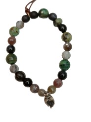 Bracelet Mudra Hand bronze agate noire turquoise onyx labra