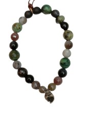 Bracelet Mudra Hand bronze agate noire turquoise onyx labra