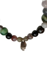 Bracelet Mudra Hand bronze agate noire turquoise onyx labra