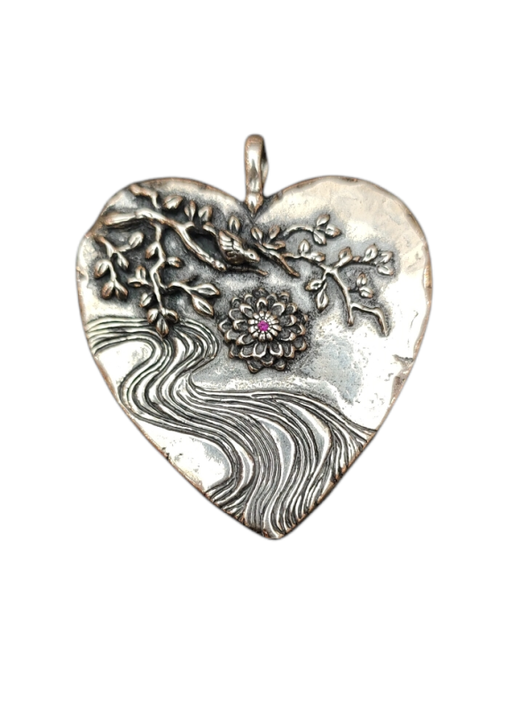 Pendentif_cœur_argent_floral_rubis_Am loving Awareness_0136SS_catherine michiels_strasbourg_francce_boutique_shop_online