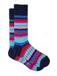 Chaussettes rayures navy rose rouge M1A 380KV HF671 47