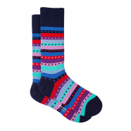 Chaussettes rayures navy rose rouge M1A 380KV HF671 47