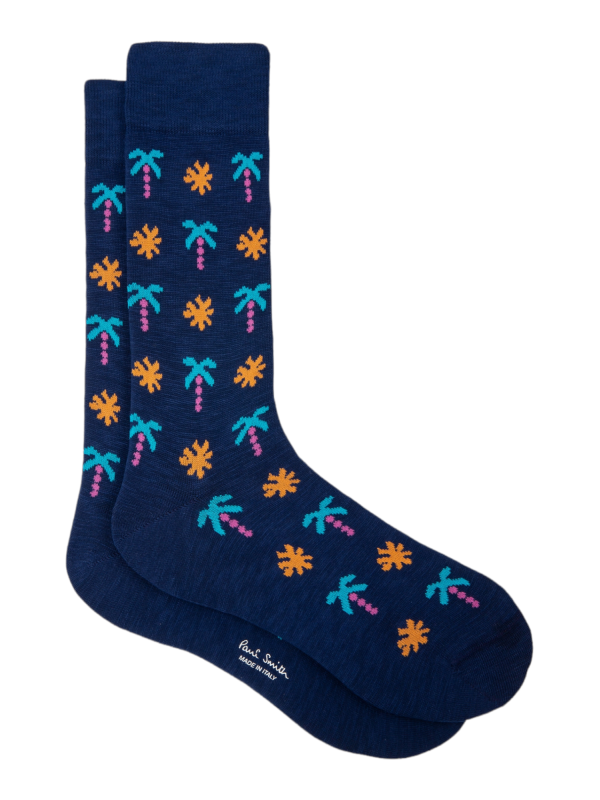 Chaussettes_navy_palmiers_turquoise_M1A 800MO HF783 47_paul_smith_mode_fashion_tendance_femme_homme_boutique_accessoires