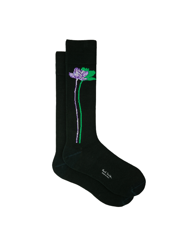 chaussettes_longue_verte_fleurs_tige_M1A 800MO_J415 38_Paul_smith_homme_vêtement_mode_online_boutique_strasbourg_France 