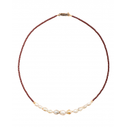 Ras du cou perles Tahiti perles céramique japonaise Malika FW2222