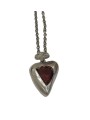 Pendentif grand coeur grenat oiseau diamants gris Pe Fairouza St Dia Grt Rosamaria Jewellery bijoux créateur strasbourg