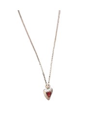 Pendentif grand coeur grenat oiseau diamants gris Pe Fairouza St Dia Grt Rosamaria Jewellery bijoux créateur strasbourg