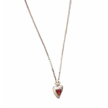 Pendentif grand coeur grenat oiseau diamants gris Pe Fairouza St Dia Grt Rosamaria Jewellery bijoux créateur strasbourg