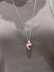 Pendentif grand coeur grenat oiseau diamants gris Pe Fairouza St Dia Grt Rosamaria Jewellery bijoux créateur strasbourg