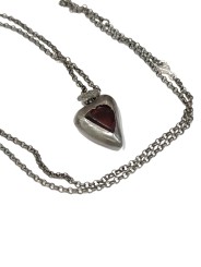Pendentif grand coeur grenat oiseau diamants gris Pe Fairouza St Dia Grt Rosamaria Jewellery bijoux créateur strasbourg