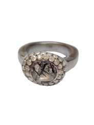 Bague quartz rutilé 2 rangs diamants blancs argent oxydé Carrie St Dia Iw 2r Blk Rosa Maria Jewellery Bijoux Strasbourg