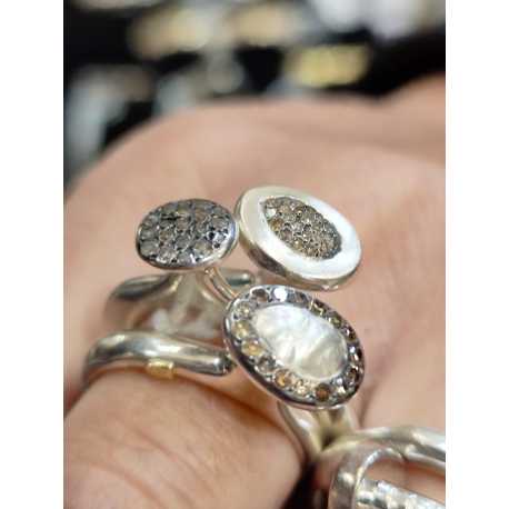 Bague tête haute Elvia diamants gris S St Dia Ig Rosa Maria Jewelerry Bijoux Strasbourg Boutique Online Mode Mixte 