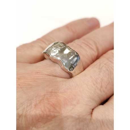 Bague plate épaisse argent CA01 Bis Rosa Maria Jewellery Bijoux Créateur Strasbourg Boutique Online Mode Mixte 