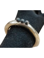 Bague Poline 3 perles argent oxydé 4-3 S St Rosamaria Jewellery bijoux strasbourg créateur boutique online mode mixte