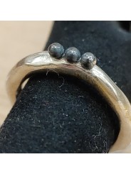 Bague Poline 3 perles argent oxydé 4-3 S St Rosamaria Jewellery bijoux strasbourg créateur boutique online mode mixte