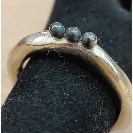 Bague Poline 3 perles argent oxydé 4-3 S St Rosamaria Jewellery bijoux strasbourg créateur boutique online mode mixte