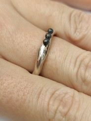 Bague Poline 3 perles argent oxydé 4-3 S St Rosamaria Jewellery bijoux strasbourg créateur boutique online mode mixte