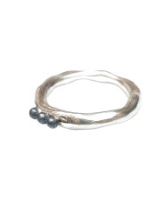 Bague Poline 3 perles argent oxydé 4-3 S St Rosamaria Jewellery bijoux strasbourg créateur boutique online mode mixte