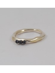 Bague Poline 3 perles argent oxydé 4-3 S St Rosamaria Jewellery bijoux strasbourg créateur boutique online mode mixte