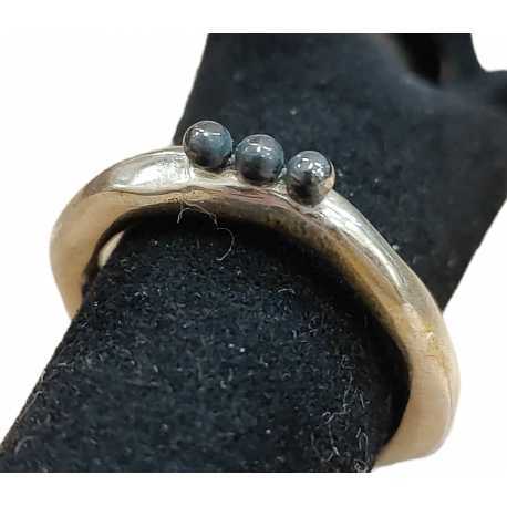 Bague Poline 3 perles argent oxydé 4-3 S St Rosamaria Jewellery bijoux strasbourg créateur boutique online mode mixte