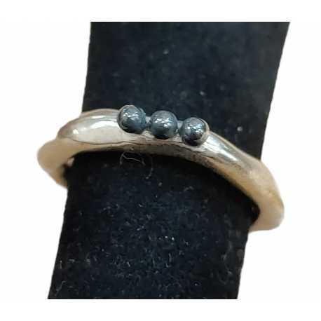 Bague Poline 3 perles argent oxydé 4-3 S St Rosamaria Jewellery bijoux strasbourg créateur boutique online mode mixte