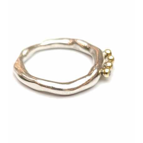 Bague Poline 4x4 perles de Diamants cognac 4-4 S Cu Dix co Rosa Maria Jewellery bijoux strasbourg boutique online mixte