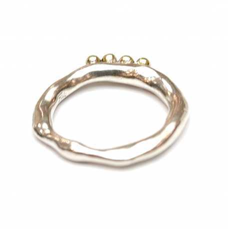 Bague Poline 4x4 perles de Diamants cognac 4-4 S Cu Dix co Rosa Maria Jewellery bijoux strasbourg boutique online mixte