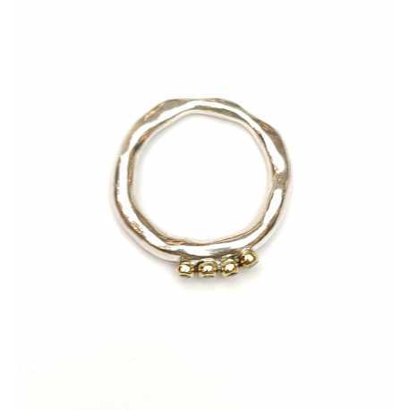 Bague Poline 4x4 perles de Diamants cognac 4-4 S Cu Dix co Rosa Maria Jewellery bijoux strasbourg boutique online mixte