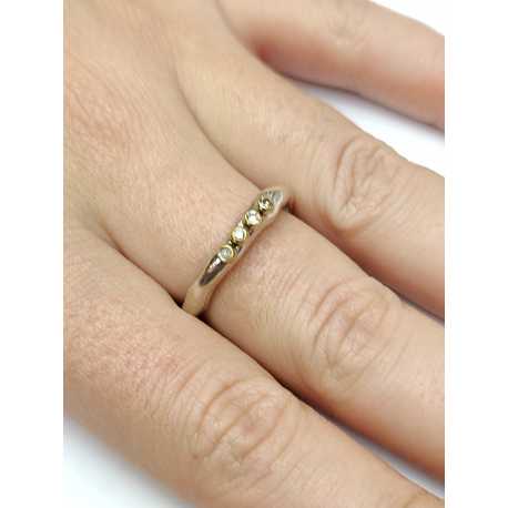 Bague Poline 4x4 perles de Diamants cognac 4-4 S Cu Dix co Rosa Maria Jewellery bijoux strasbourg boutique online mixte