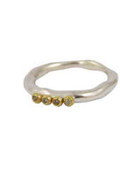 Bague Poline 4x4 perles de Diamants cognac 4-4 S Cu Dix co Rosa Maria Jewellery bijoux strasbourg boutique online mixte
