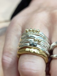 Bague Poline 4x4 perles de Diamants cognac 4-4 S Cu Dix co Rosa Maria Jewellery bijoux strasbourg boutique online mixte
