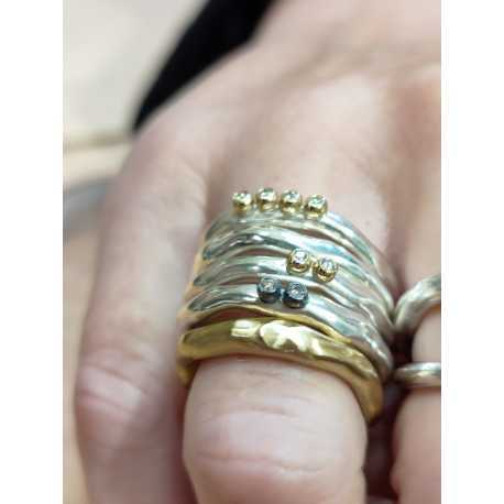 Bague Poline 4x4 perles de Diamants cognac 4-4 S Cu Dix co Rosa Maria Jewellery bijoux strasbourg boutique online mixte