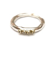Bague Poline 4x4 perles de Diamants cognac 4-4 S Cu Dix co Rosa Maria Jewellery bijoux strasbourg boutique online mixte