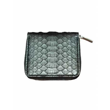 Porte monnaie cuir python noir Zipped wallet RA01C 0216 LPYM 09 boutique accessoire Strasbourg homme Rick Owens mode