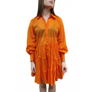 Robe chemise Hanami D'Or Femme voile de coton courte mandarine Nigiri 178