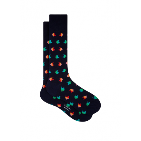 Chaussettes_poissons_perroquets_navy_M1A-380CI-K222-47_Paul Smith_homme_vêtement_mode_shop_online_boutique_strasbourg