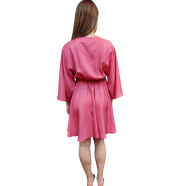 Robe courte v plissée soie rose_Nalia_246 1162_Hanami d'Or_femme_Strasbourg_boutique_tendance_vêtements_Alsace_mode
